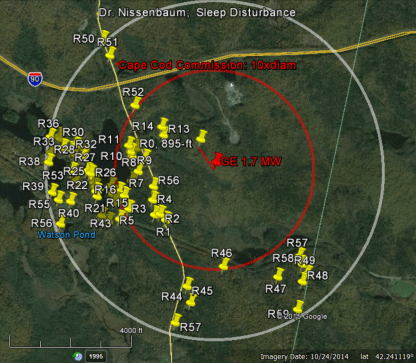 The Algiers Road turbine could affect many nearby residents in this diagram by Stephen Ambrose